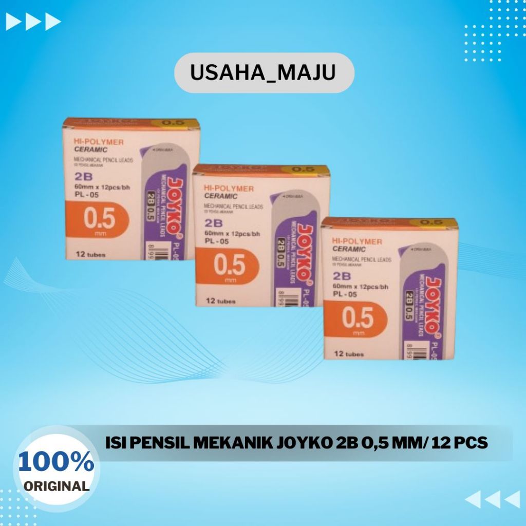 

Joyko LEAD 2B 0.5 PENSIL MEKANIK JOYKO 0.5mm Isi 1 Pack [12PCS]
