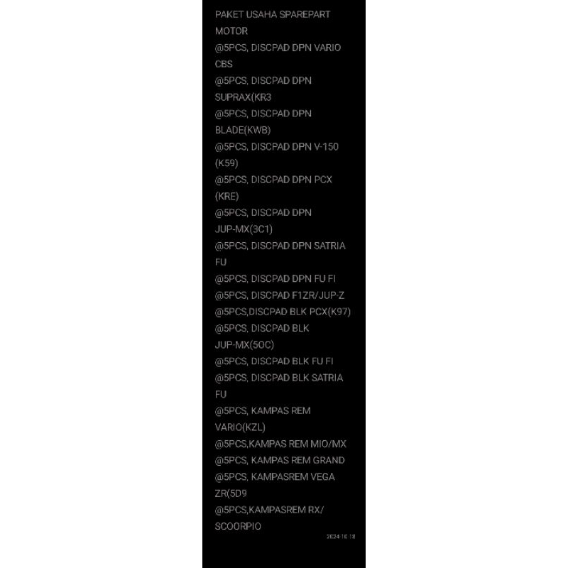 GROSIR PAKET USAHA BENGKEL/SPAREPART MOTOR