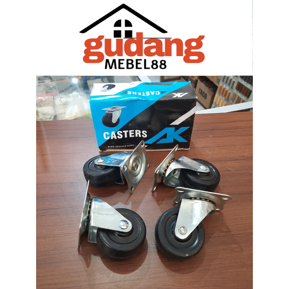 SET RODA ETALASE RODA CASTER RODA MEJA RODA KARET - HIDUP (TANPA REM)