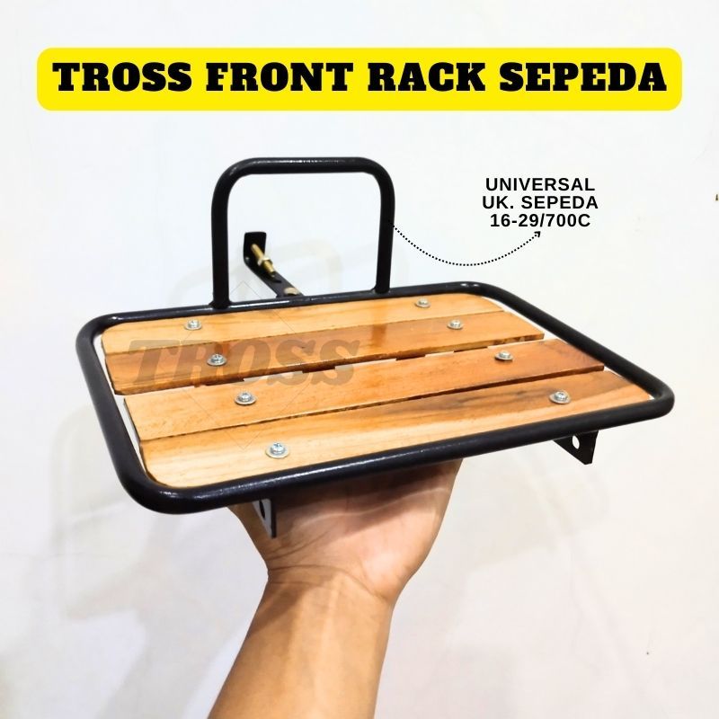 TROSS Front Rack Sepeda Alas Kayu Rak Depan Sepeda Rak Pannier Sepeda Federal Fixie Commuter Bike