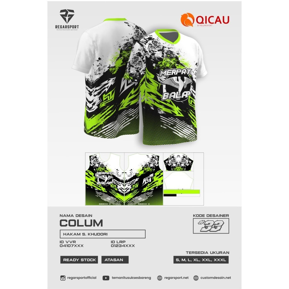 Jersey atasan lengan pendek merpati balap