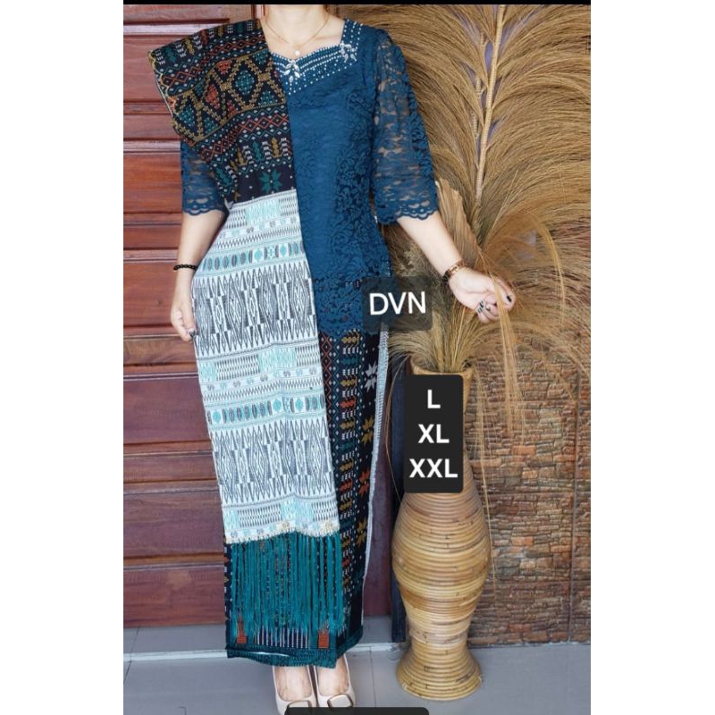 Rok panjang span set selendang katun premium lapis furing