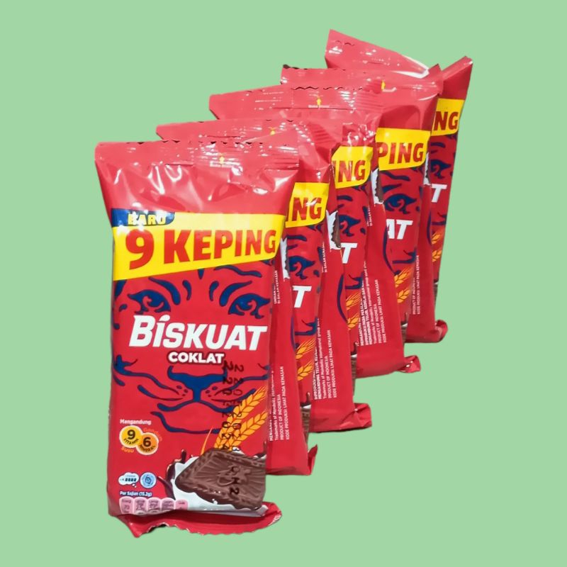 

biskuat coklat 30g 1 renceng (isi 9 keping /kemasan )