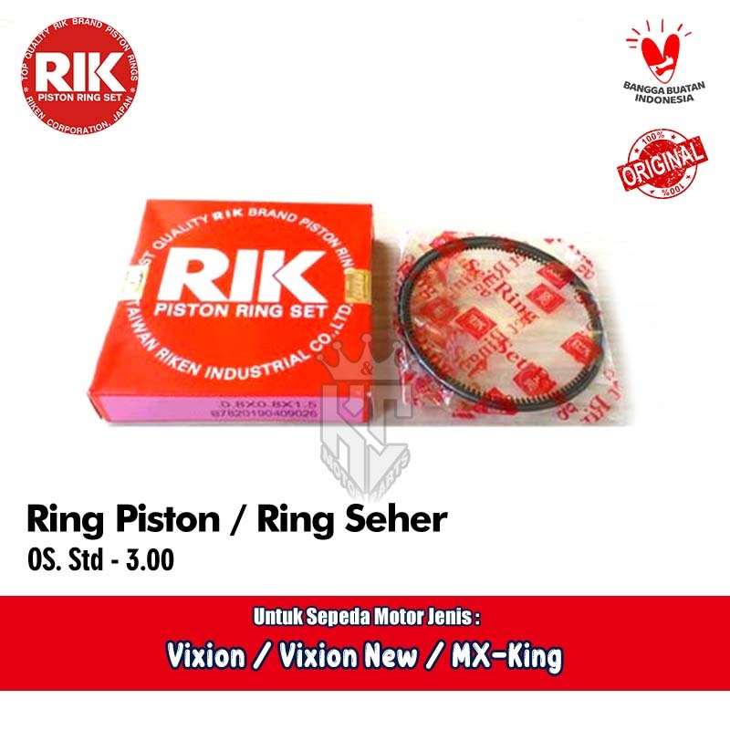 Ring Piston Seher Riken RIK Std - 300 Vixion Old New 150 MX King 3C1 2PV Original