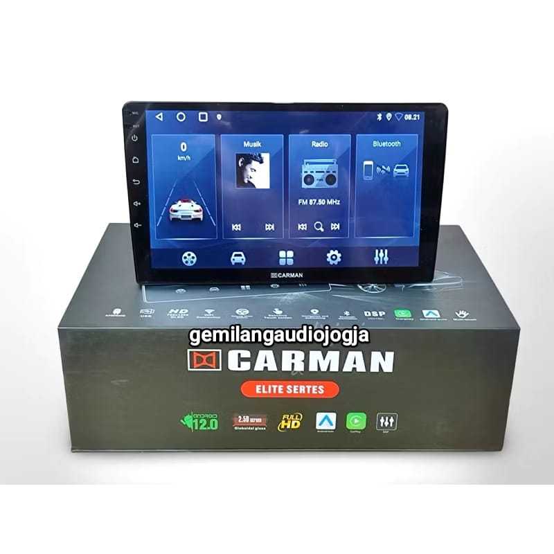 Head Unit Android 9 inch CARMAN Wood 6GB+128GB Support Kamera 360