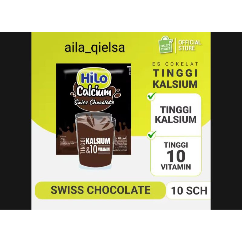 

Hilo swiss coklat 1 rtg isi 10 sachet