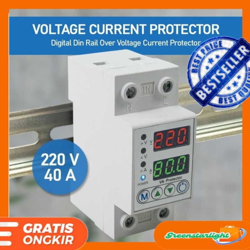 MCB Listrik Digital Protector Stop Kontak Mcb Din Rail Over Voltage Current