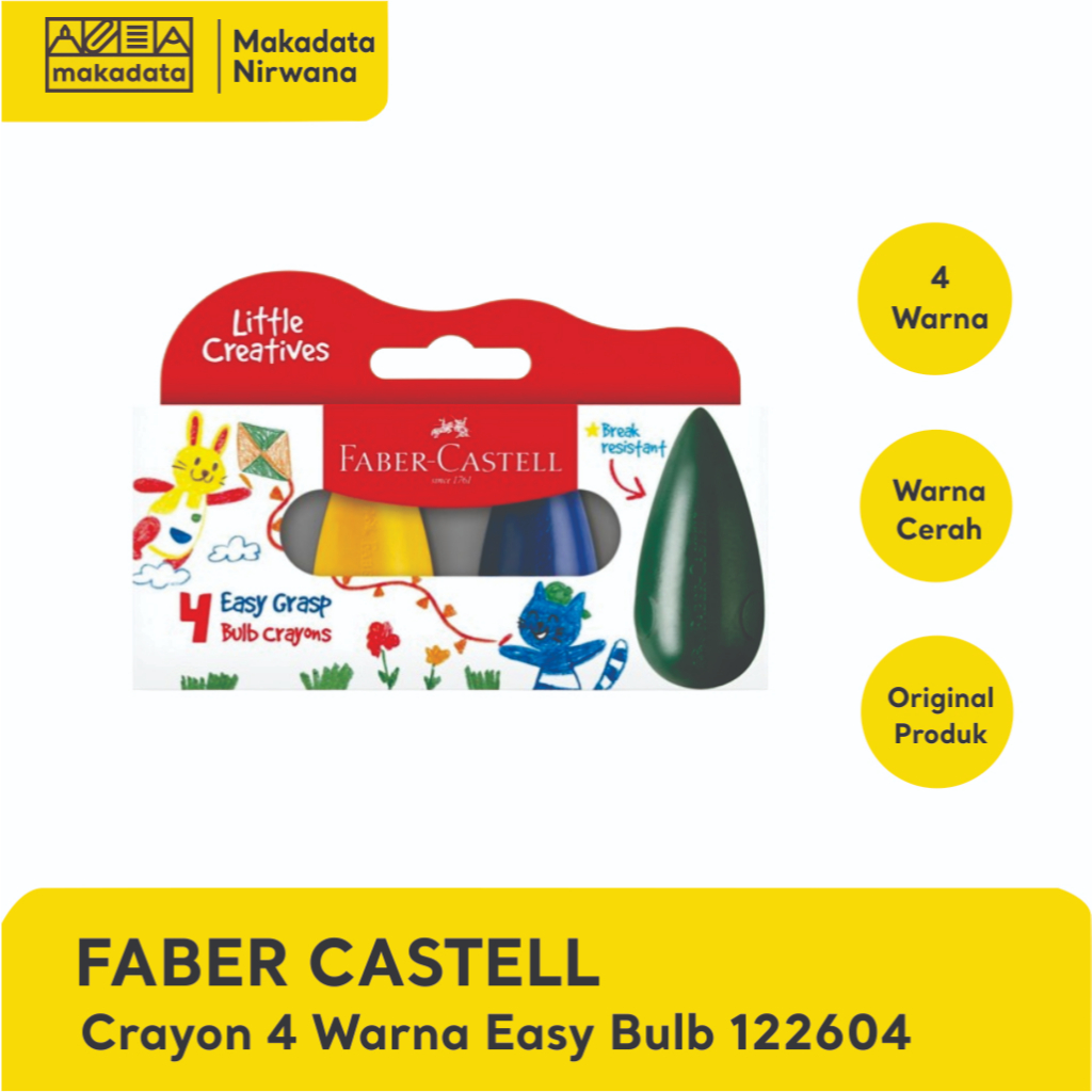 

FABER CASTELL CRAYON/KRAYON/OIL PASTEL 4 WARNA EASY GRAPS BULB 122604 (1 PCS)