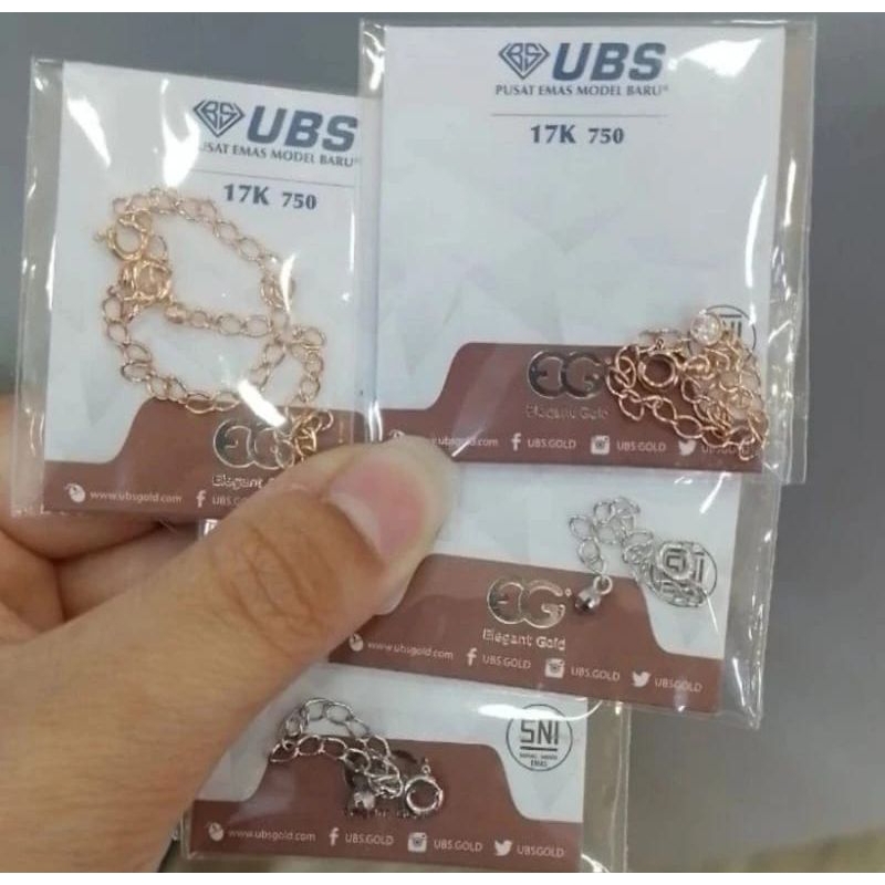 CHIBI - Extension kalung gelang rantai tambahan untuk kalung atau gelang rantai 750 kadar 17k