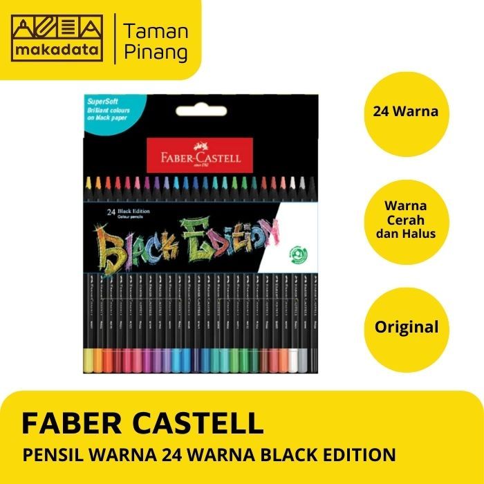 

PENSIL WARNA / COLOUR PENCIL FABER CASTELL 24 WARNA BLACK EDITION 116424