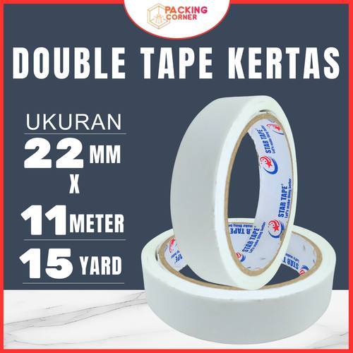 

Double Tape Kertas 22MM - 11M - Lakban Dobel Sided Tape ATK 2 Inch - 15 YARD Bukan Joyko