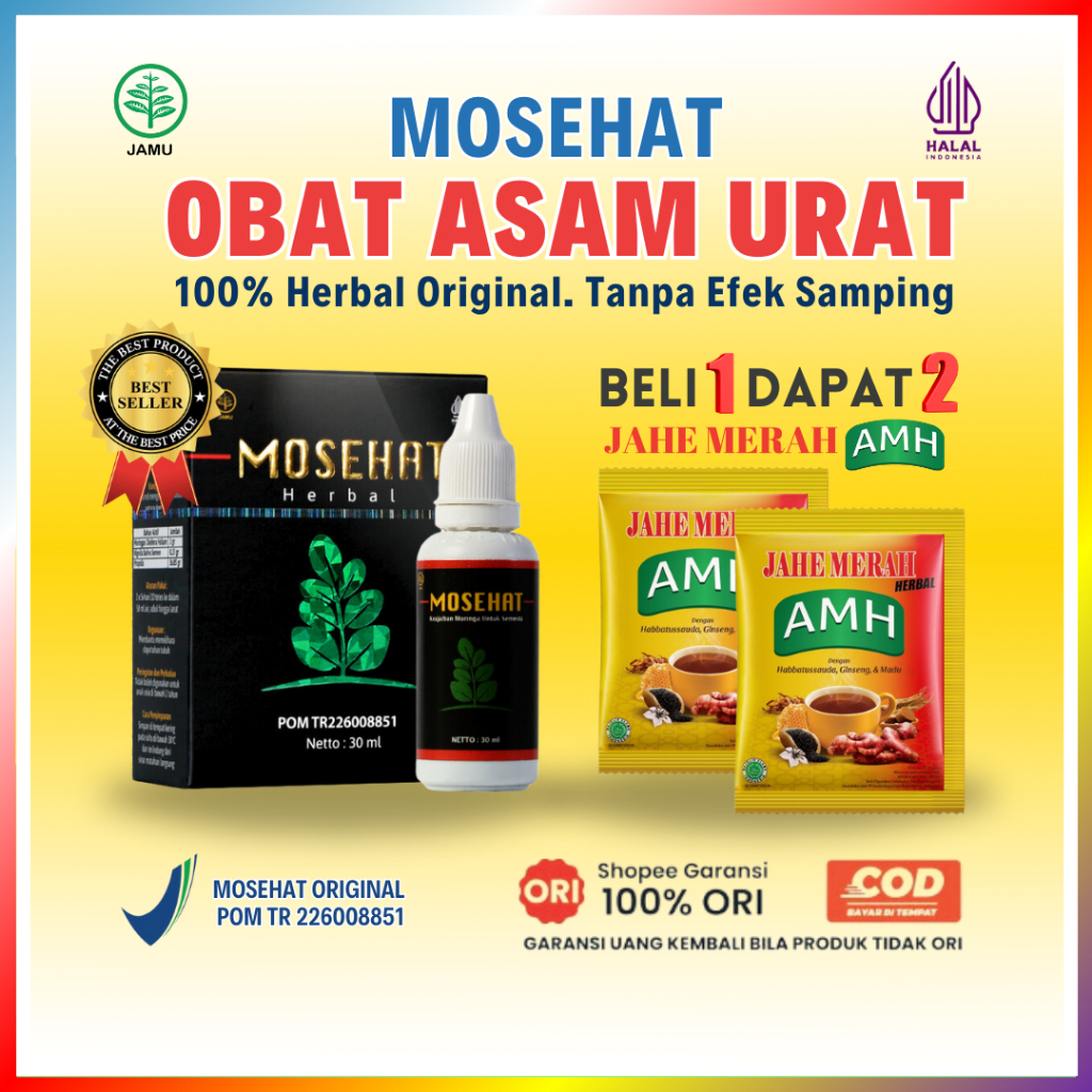 Obat Asam Urat dan Kolesterol Nyeri Sendi, Mosehat Herbal 100% Original