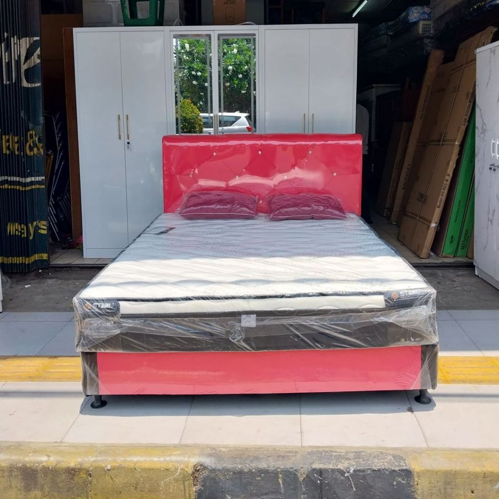 divan + kasur steel foam economic fullset//free ongkri cilegon & serang kota