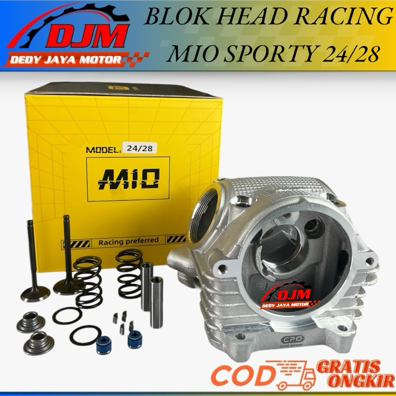 Cylinder Blok Head Mio Soprty Racing Klep Besar 24/28-26/30 Paket Blok Head Mio Sporty Mio Smile FIN