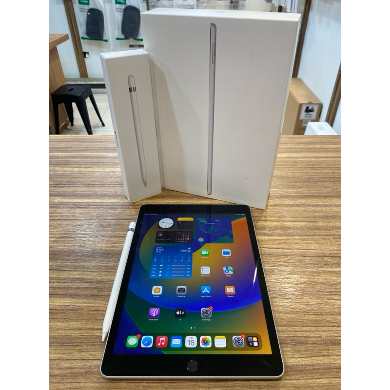 [BEKAS] iPad 9 256GB (2021) Wifi Only Silver + Pencil Gen 1