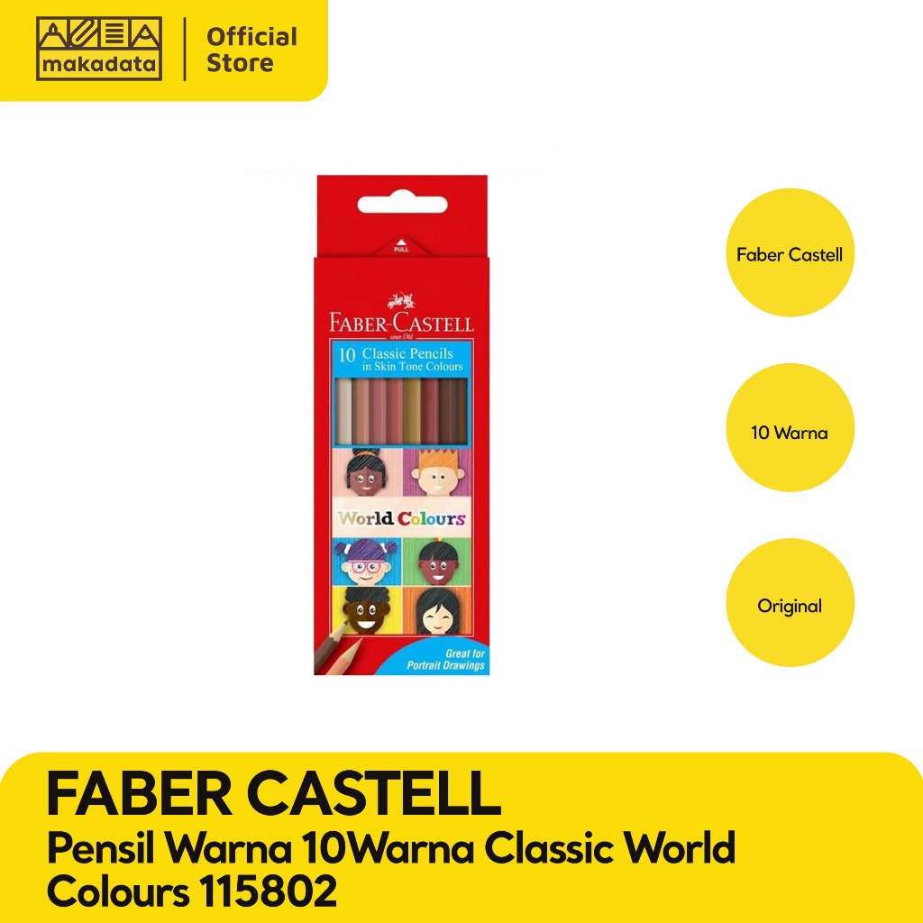 

COLOUR PENCIL / PENSIL WARNA FABER CASTELL 10 WARNA CLASSIC WORLD MURAH