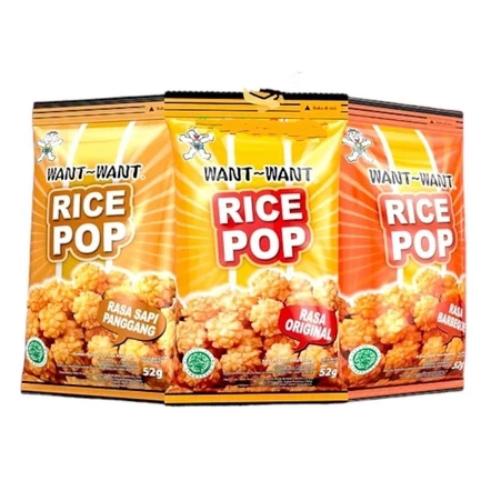 

want want RICE POP sapi panggang /BBQ / original Snack cracker beras 52 gram