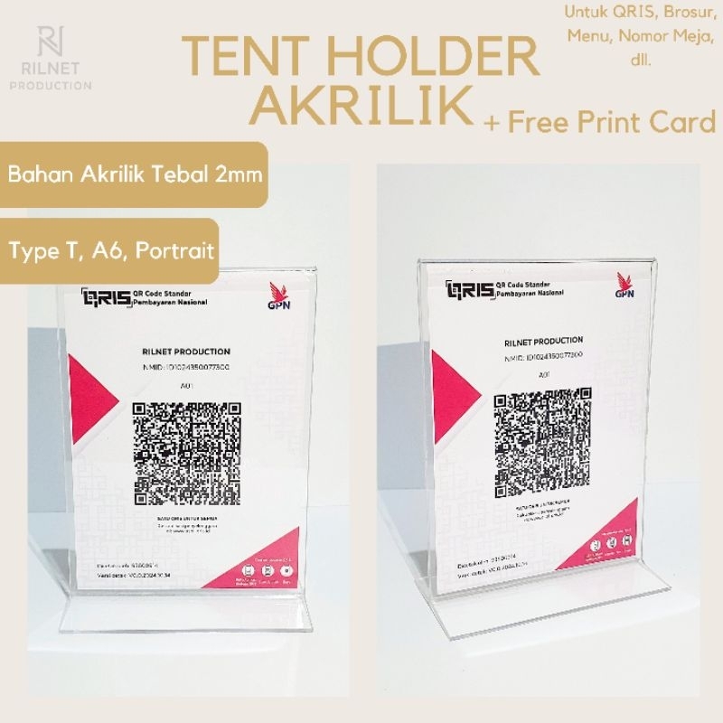 

Tent Holder Akrilik - Tent Card Holder Aqrylic - Display Akrilik - Tempat Akrilik