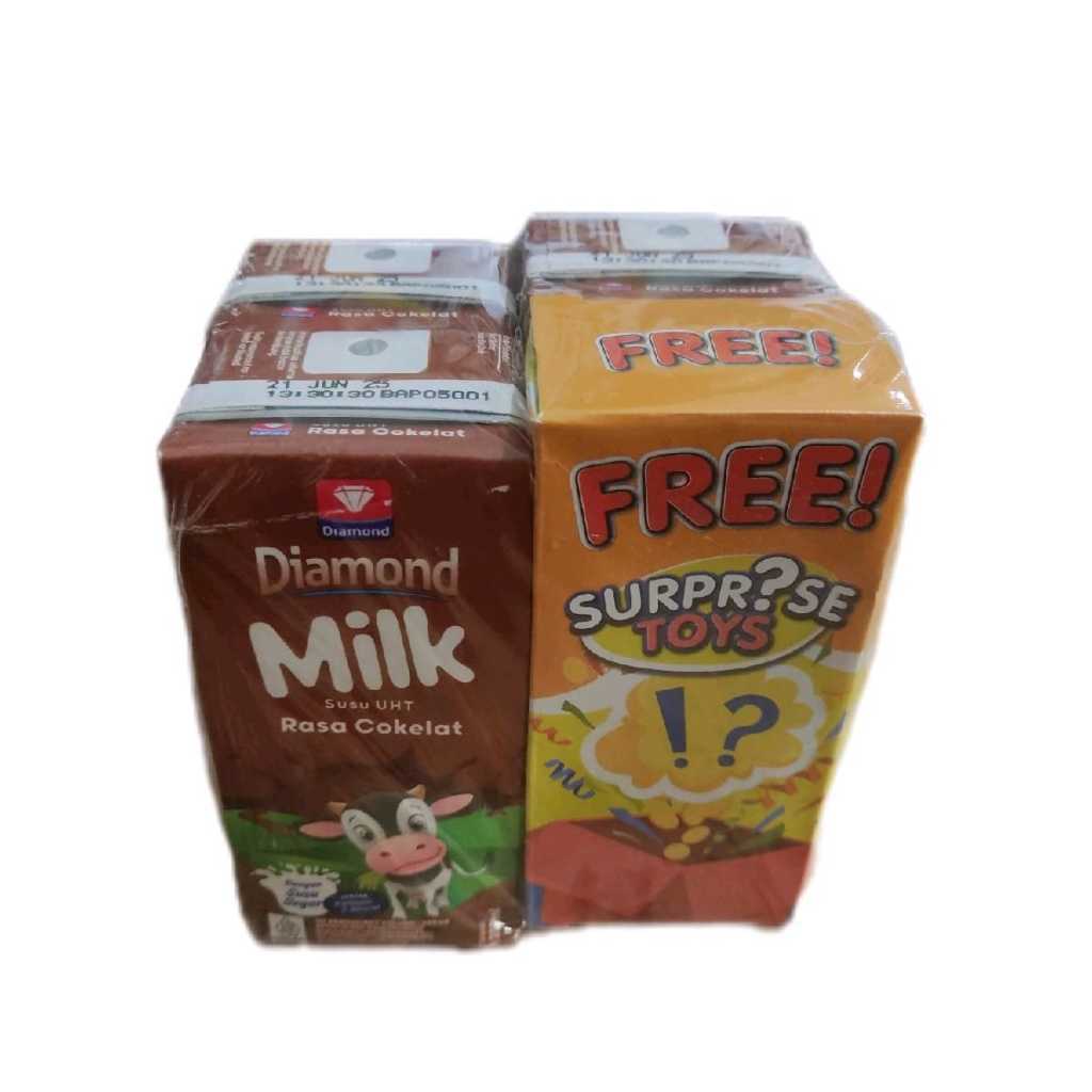 

Susu UHT Diamond Milk Chocolate 200ml 3pcs + 1pcs Suprise Toys Banded [instant/sameday]