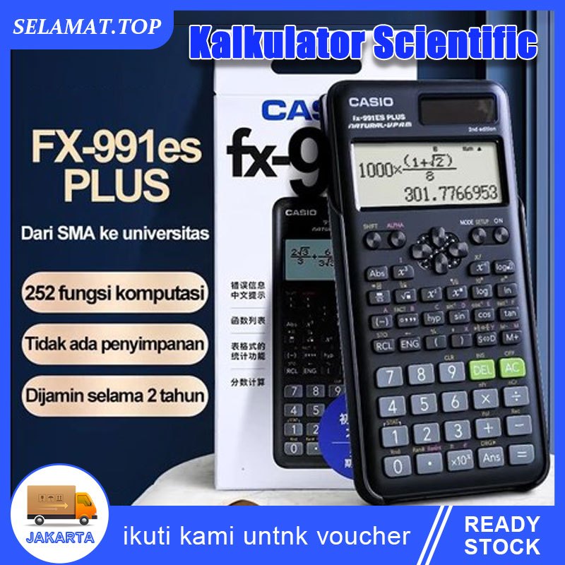 

Kalkulator Scientific Casio ilmiah FX-991EX/991ES-Plus Calculator Scientific Casio Kalkulator Casio Scientific 417 Fungsi/Dua Sumber Tenaga Baterai Dan Tenaga Matahari/40 Konstanta Rumus