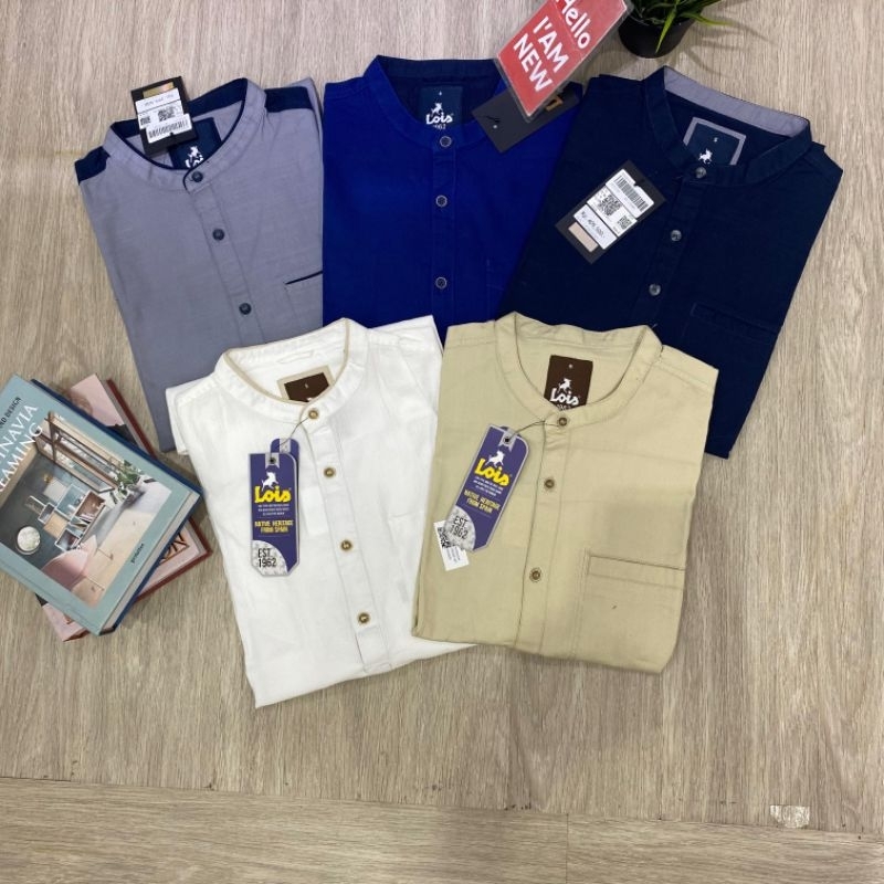 kemeja koko lois pria original lengan panjang