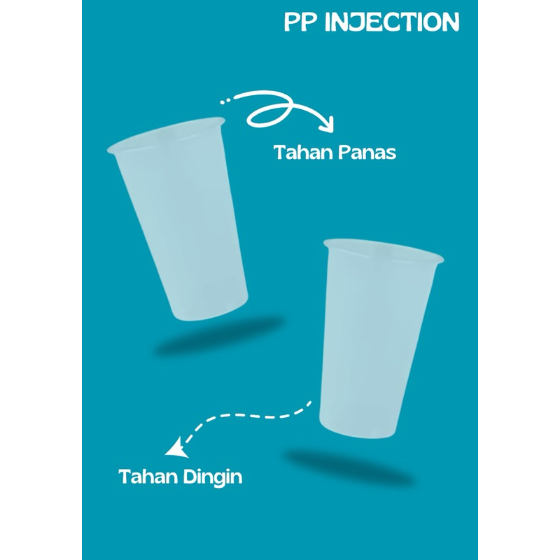 PP Cup Injection 16oz Cup Gelas Plastik Thinwall  500ml