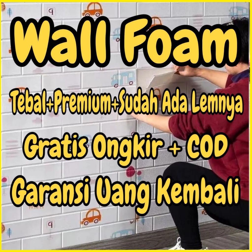 Wallpaper Dinding 3D bata / wallpaper 3D Foam / wallpaper motif