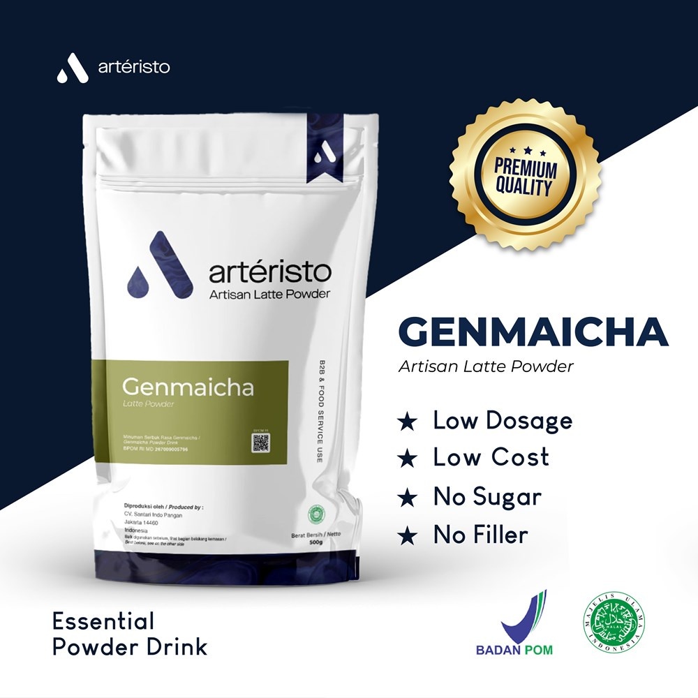 

Arteristo Genmaicha Premium Powder Drink 500gr - No Sugar - Bubuk Minuman