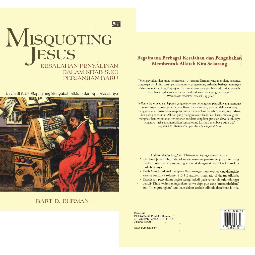 BUKU MISQUOTING JESUS KESALAHAN PENYALINAN DALAM PERJANJIAN BARU