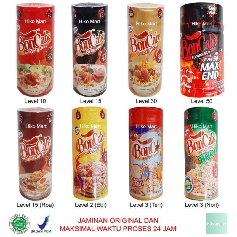 

bumbu Boncabe level 15 30 max end 50 super pedas original bubuk cabe sambal tabur puedas kobe campuran baso aci bakso