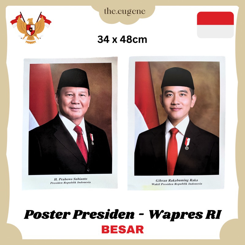 

Sepaket Poster Presiden - Wakil Presiden Prabowo Gibran RI Besar