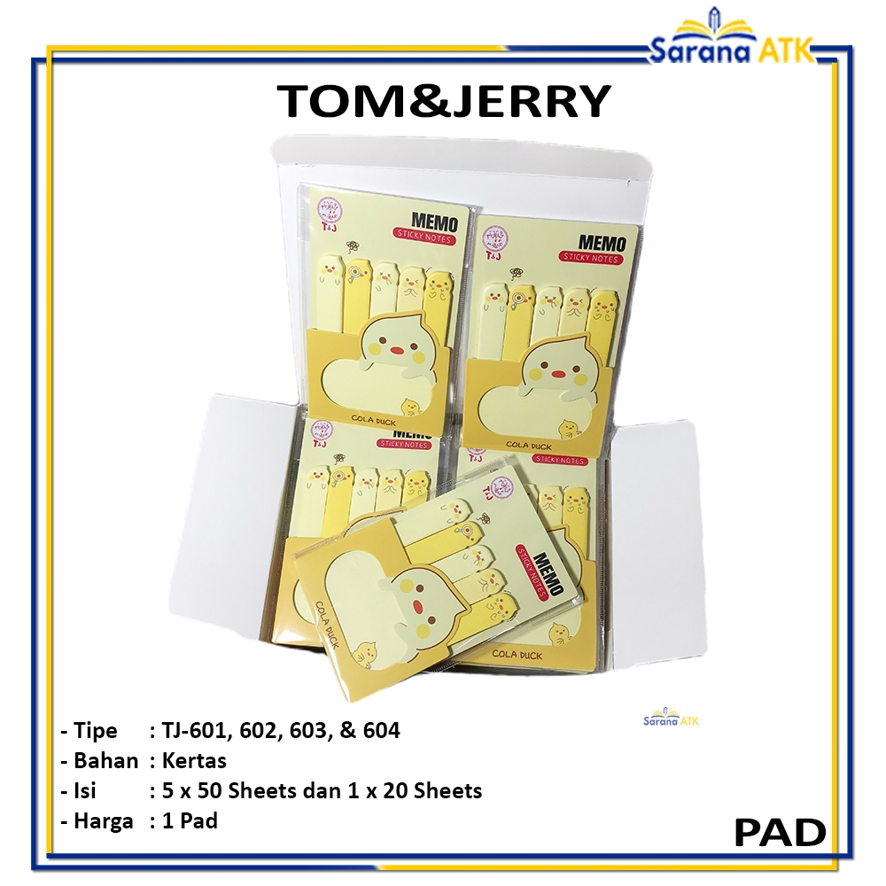 

TOM&JERRY - Memo Sticky Notes Animals TJ-601-602-603-604 - PAD