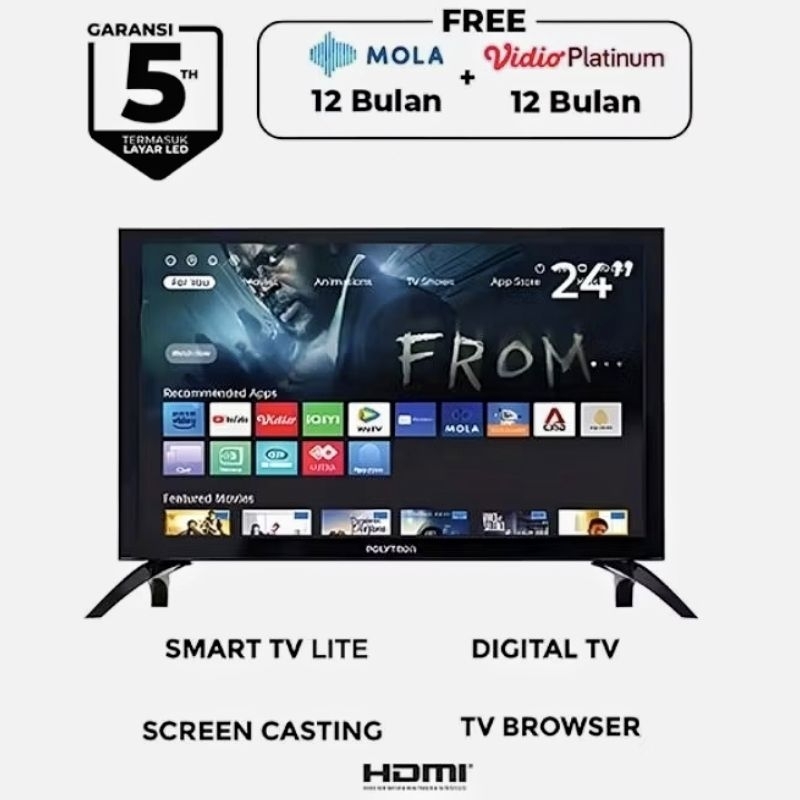 Smart TV 24 inch POLYTRON PLD-24CV1869 Diagonal 60 Cm