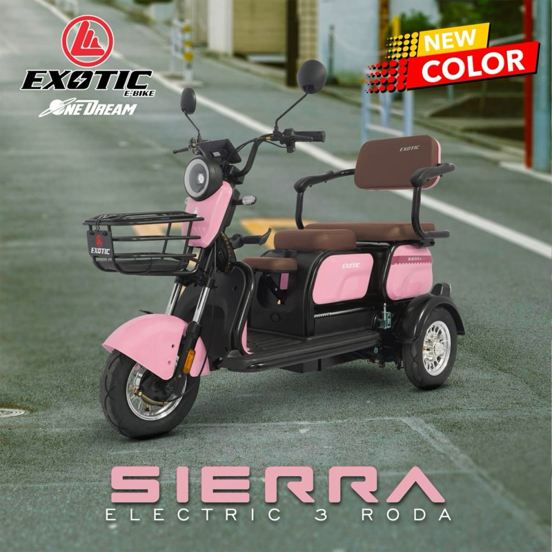 EXOTIC SIERRA  RODA 3 SEPEDA LISTRIK RODA TIGA