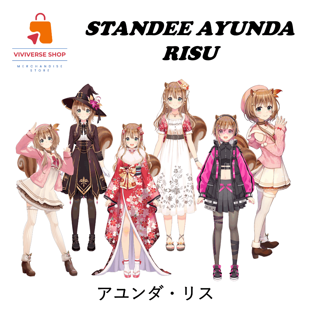 Standee Figure Akrilik Ayunda Risu Hololive Indonesia Standing Action figure Acrylic Anime Vtuber