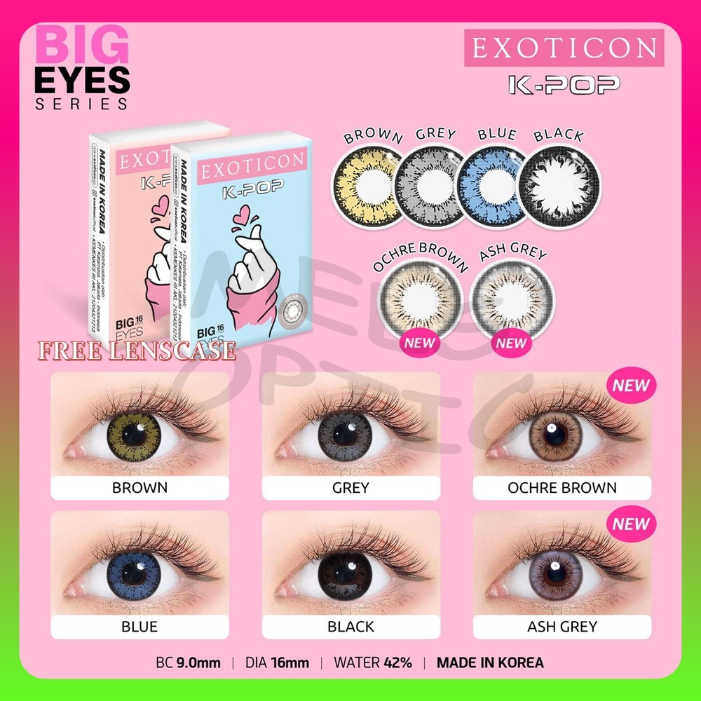 Softlens KPOP Normal & Minus (-4.50 s/d -6.00) by Exoticon / Soflens Big Eyes Soflen 16 mm