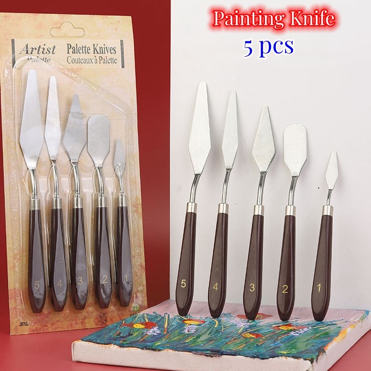 

KODE L18X Promosi Set Isi 5 Spatula Lukis Painting Knife Pisau Palet Lukis