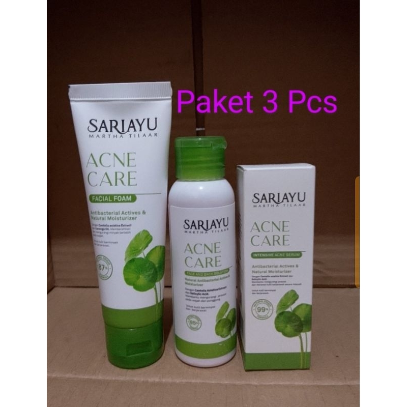 PAKET JERAWAT SARIAYU 3 IN 1 - Sariayu Intensive Acne Care / Acne Foam / LOTION Jerawat
