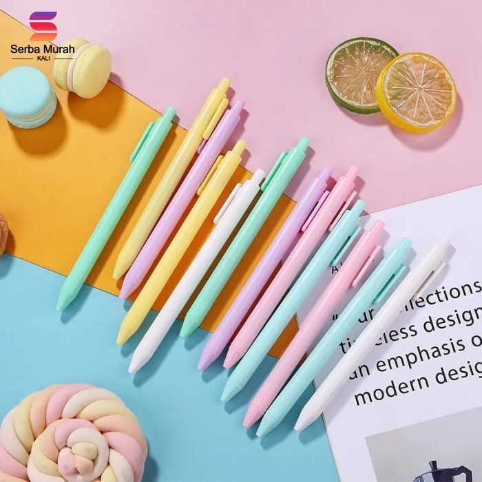 

TSM Pena Cetekan Macaron Pulpen Tinta Hitam Alat Tulis Sekolah Kantor Pen Warna Warni Bolpoint Polos