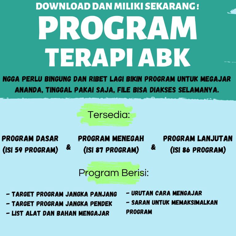 

KODE K53W Paket Triple Program Terapi ABK Dasar Menengah Lanjutan