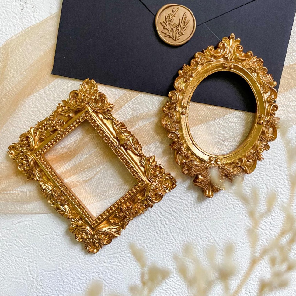 

ART P7E5 Frame Gold Aesthetic Properti Foto Vintage Bingkai Emas Properti Wedding Keepsake Vows