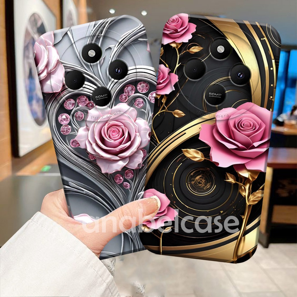 SOFTCASE REDMI 14c 4G 2024 13c 12c A3 9c 9a 10c 10a Poco c40 c65 TERBARU Motif Flower aesthetic cant
