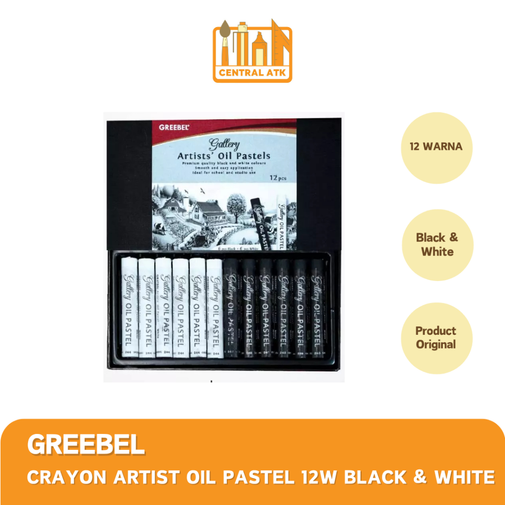 

CRAYON OIL PASTEL GREEBEL ARTIST 12 WARNA BLACK & WHITE