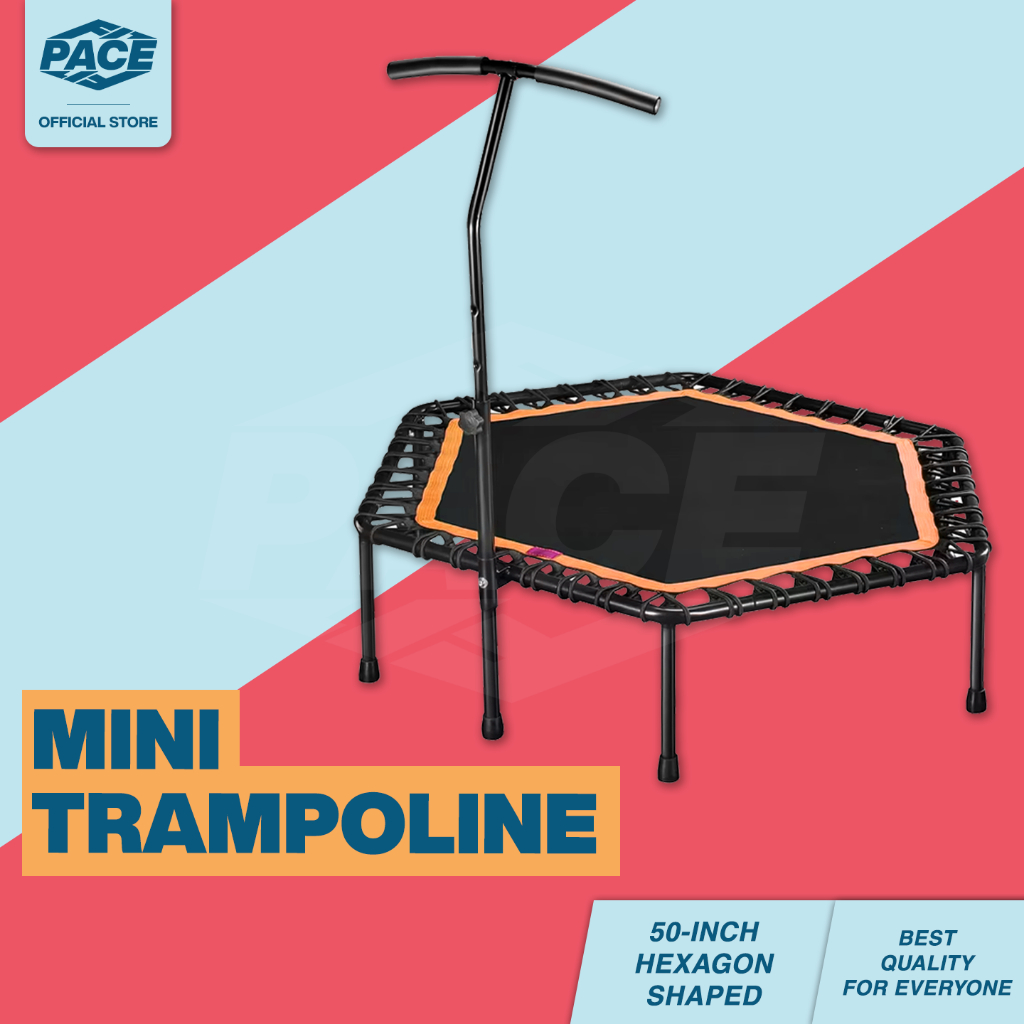 PACEFIT Mini Trampoline 50 Inch | Trampolin Anak Dewasa Olahraga Kecil Bulat Hexagon