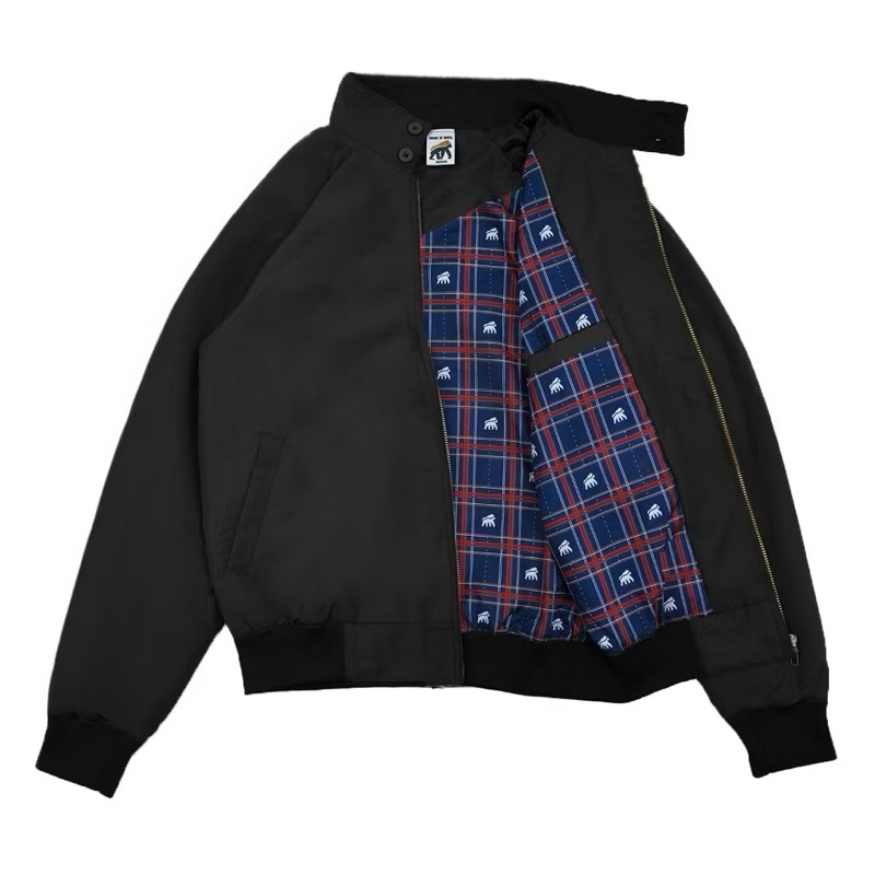 BB Jaket Harrington Pria House Of Smith - BLACK - Harrington Jacket