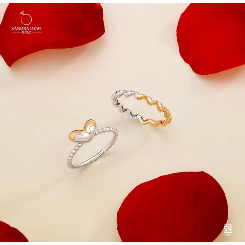 Cincin Golden Love Melts SDW Kombinasi White Gold