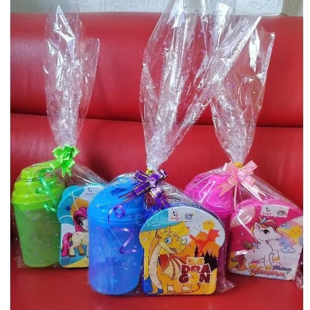 souvenir ulang tahun/souvenir ultah anak babypanda/roti + tumbler poppy 350ml