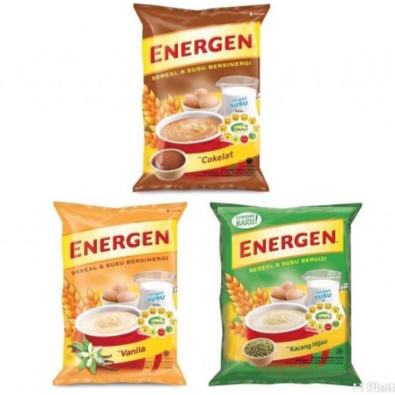 

[GRATIS ONGKIR] Energen vanila/Energen coklat/Energen kacang hijau 34gr isi 10 pcs