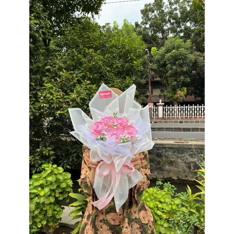 Buket bunga satin/Buket pita satin jogja/Buket wisuda jogja