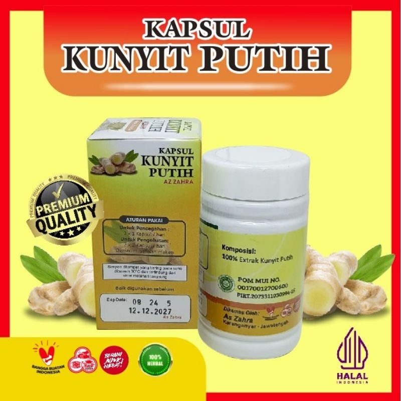 kapsul kunyit putih/kapsul temu putih/kunyit putih kapsul isi 60
